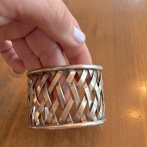 Beautiful, heavy weight sterling cuff.  Basket weave pattern 925 stamped
